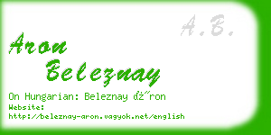 aron beleznay business card